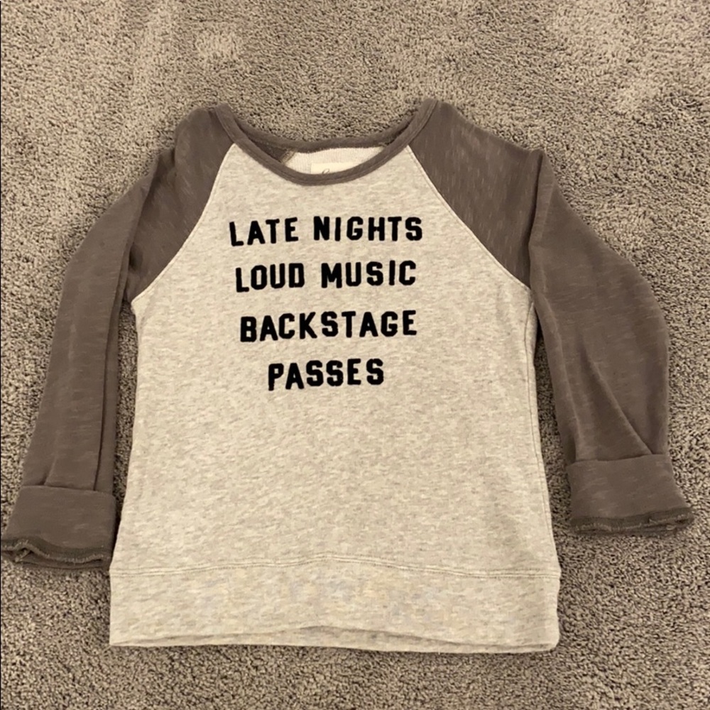 Lucky Brand kids long sleeve grey sweatshirt Sz 6